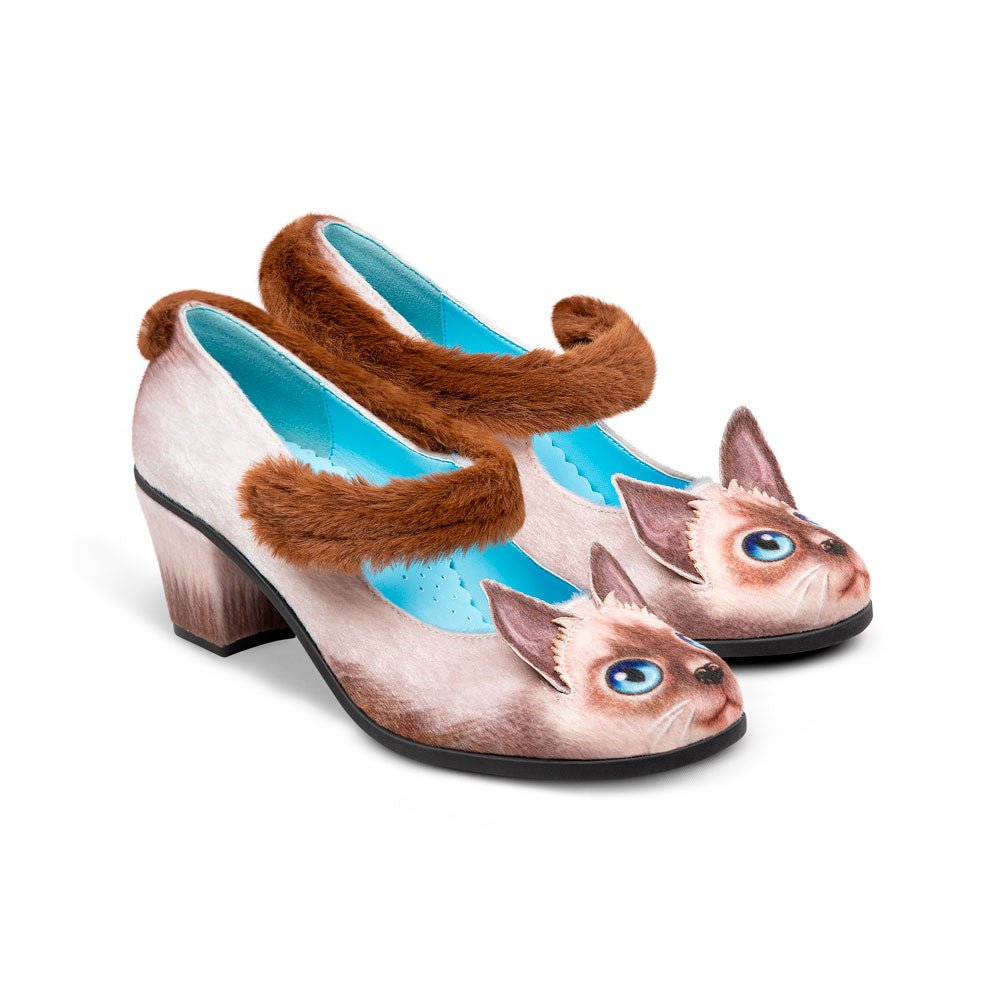 Chocolaticas® Siamese Cat Mid Heels - Rockamilly-Shoes-Vintage
