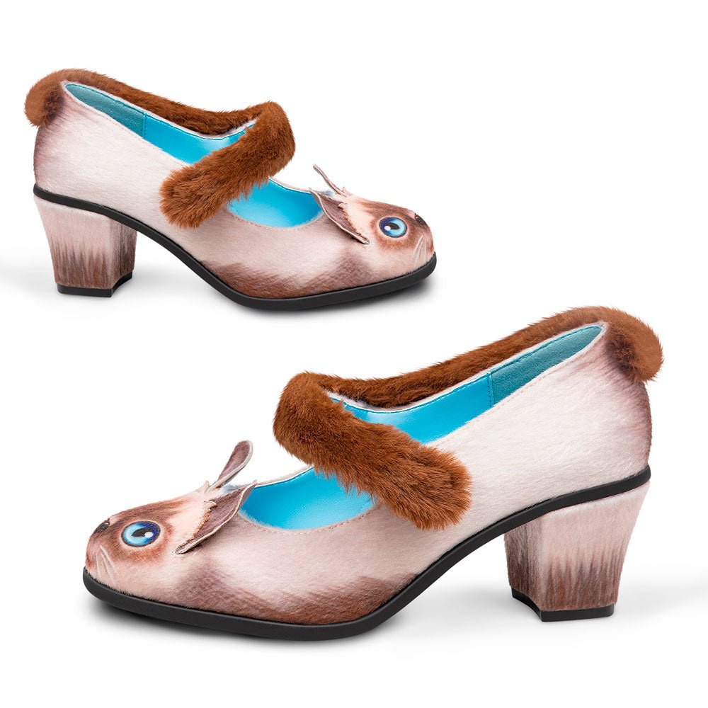 Chocolaticas® Siamese Cat Mid Heels - Rockamilly-Shoes-Vintage