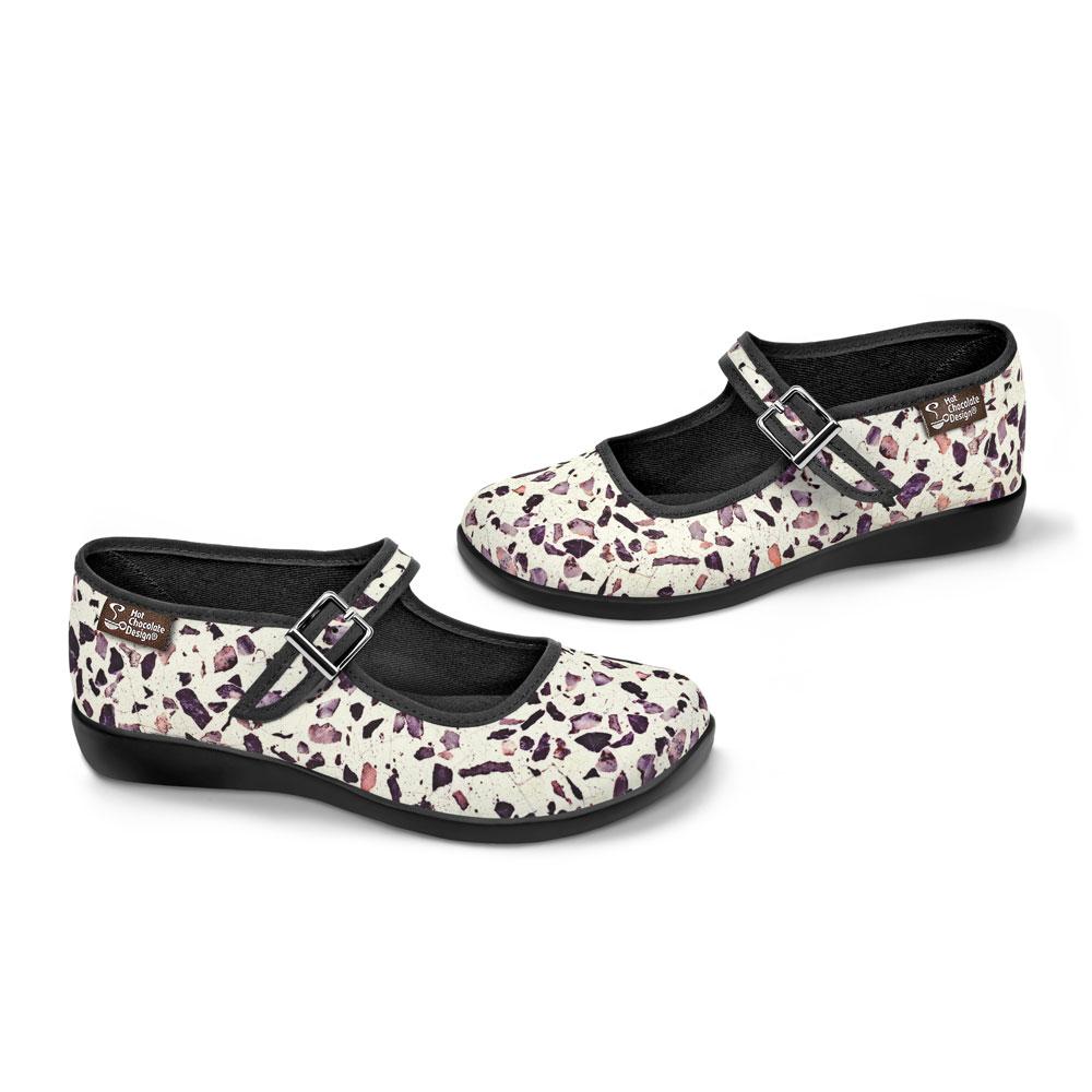 Chocolaticas® Terrazo Mary Jane Flat Shoes - Rockamilly-Shoes-Vintage