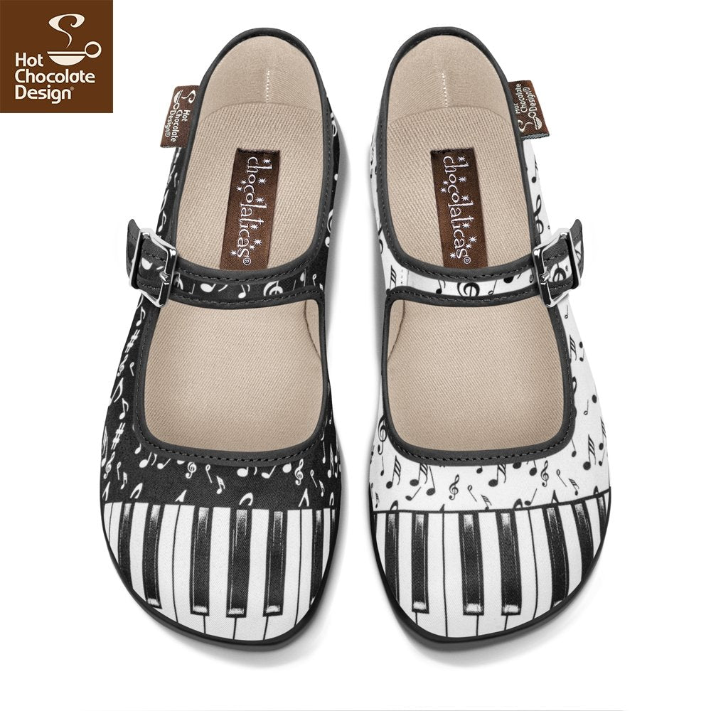 Chocolaticas® Thank You Music Mary Jane Flats - Rockamilly-Shoes-Vintage