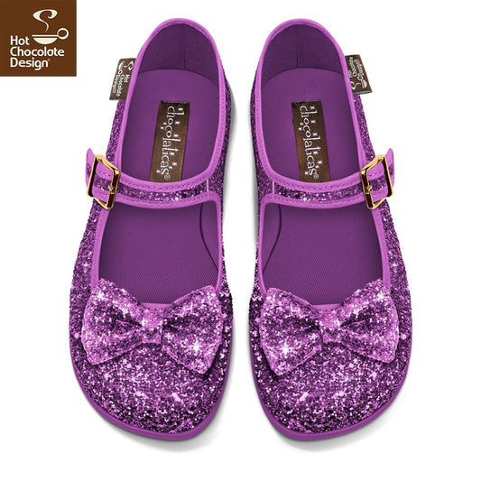 Chocolaticas® Violet Mary Jane Flats - Rockamilly-Shoes-Vintage