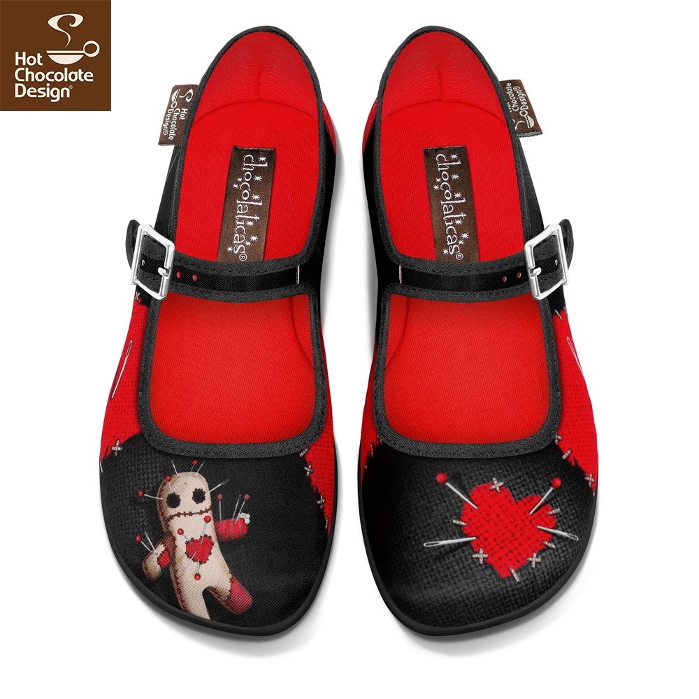 Chocolaticas® Voodoo Mary Jane Flats - Rockamilly-Shoes-Vintage