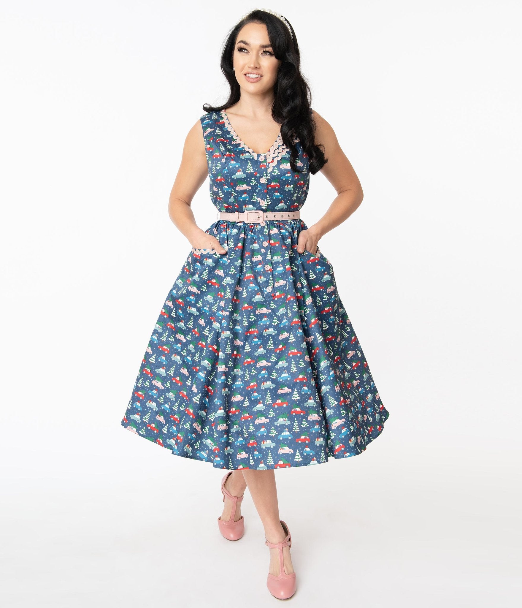 Winter Driving Home Print Syracuse Swing Dress – Rockamilly
