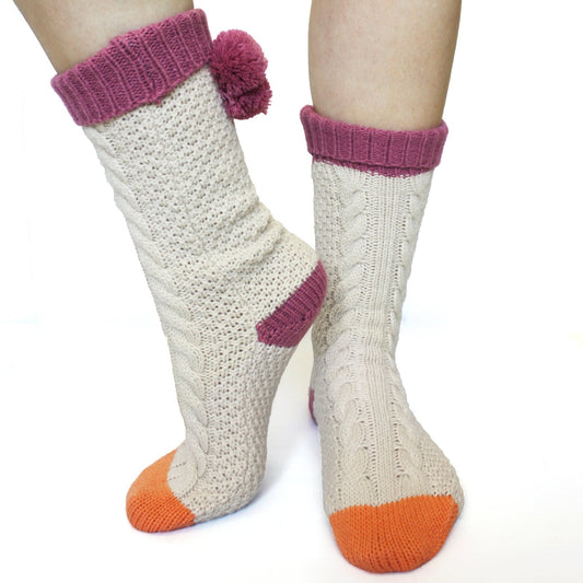 Cream Knitted Loop Socks - Rockamilly-Accessories-Vintage