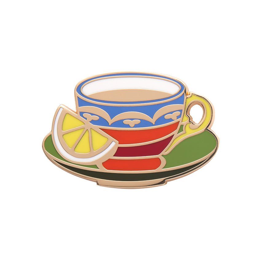 Cuppa Tea Enamel Pin - Rockamilly-Jewellery-Vintage
