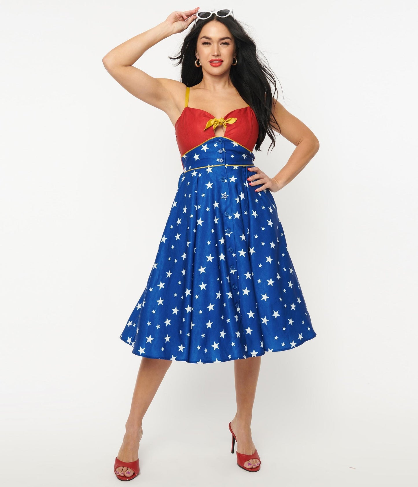 DC Comics Wonder Woman Rockie Swing Dress - Rockamilly-Dresses-Vintage