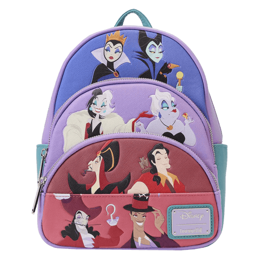 Disney Villains Colour Block Triple Pocket Mini Backpack - Rockamilly-Bags & Purses-Vintage