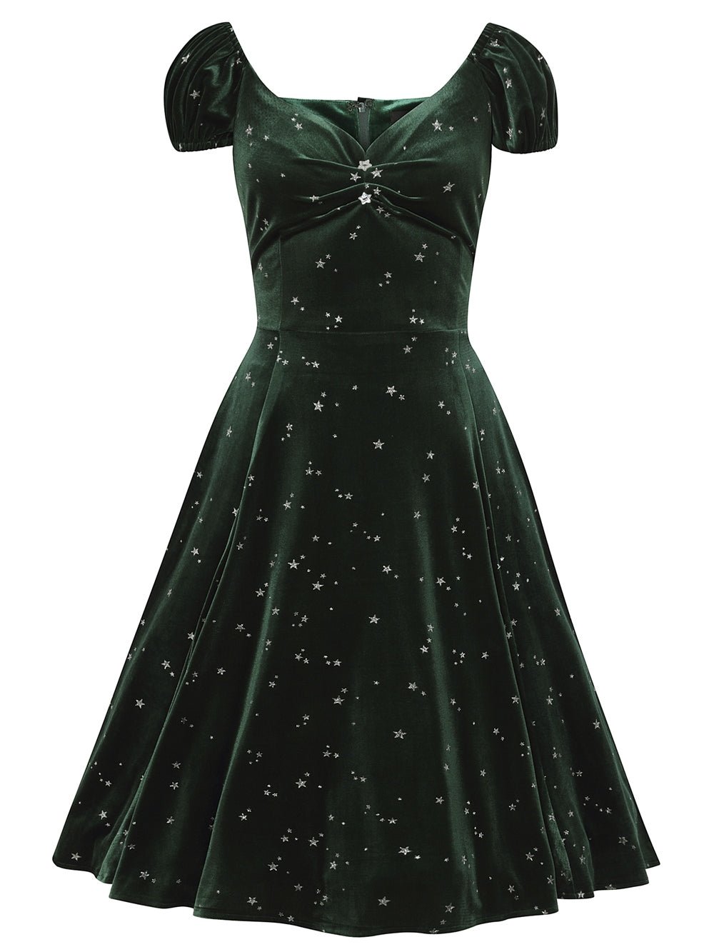 Dolores Glitter Star Velvet Doll Dress - Rockamilly-Dresses-Vintage