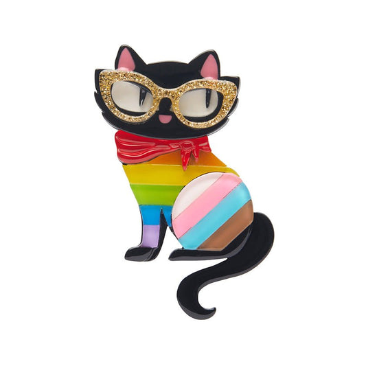 Elissa the Rainbow Cat Brooch - Rockamilly-Jewellery-Vintage