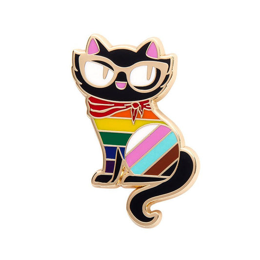 Elissa the Rainbow Cat Enamel Pin - Rockamilly-Jewellery-Vintage