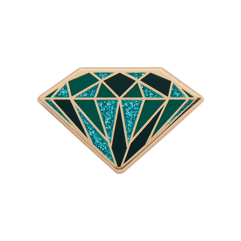 Emerald Enamel Pin - Rockamilly-Jewellery-Vintage