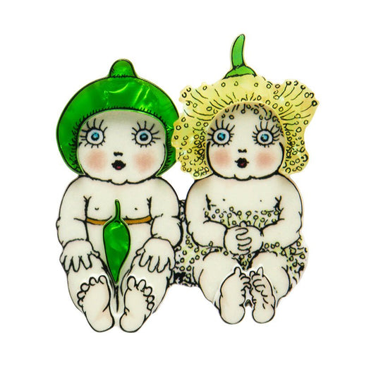 Gumnut Twins Brooch - Rockamilly-Jewellery-Vintage