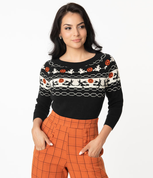 Halloween Witch Lorelai Sweater - Rockamilly-Knitwear-Vintage