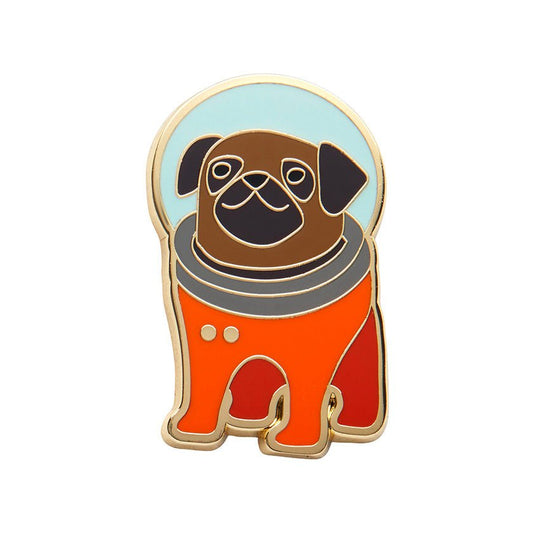 Interplanetary Pug Enamel Pin - Rockamilly-Jewellery-Vintage
