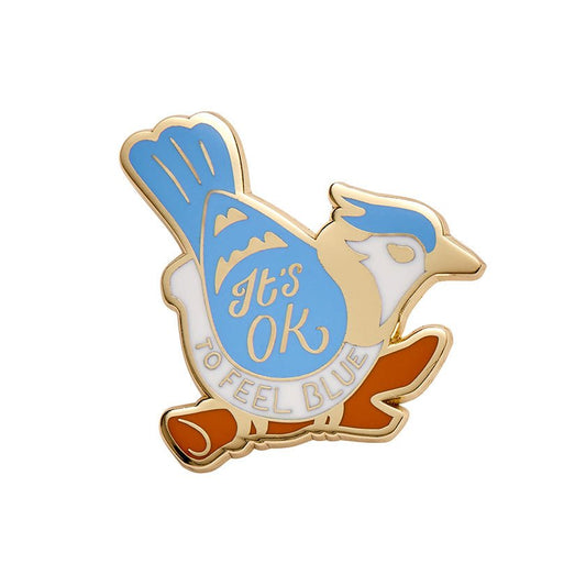 It's OK to Feel Blue Enamel Pin - Rockamilly-Jewellery-Vintage