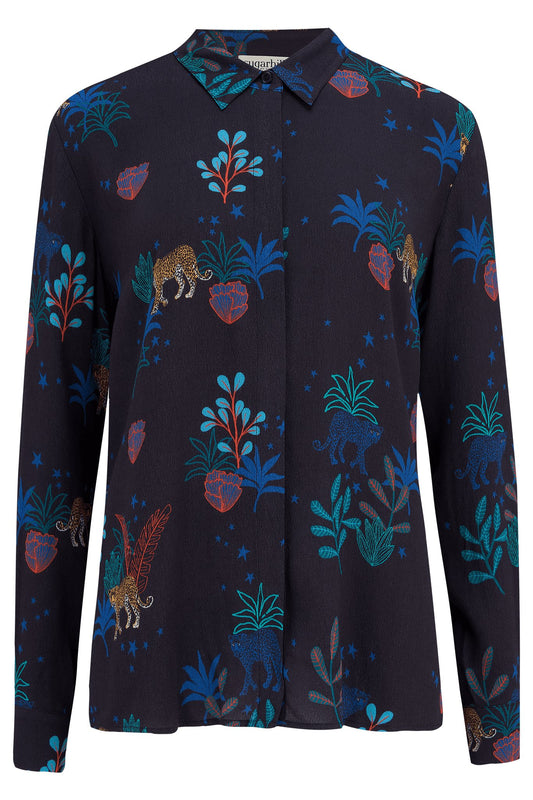 Joy Shirt - Night Leopard - Rockamilly-Tops-Vintage