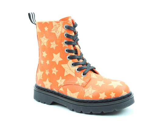 Justina Orange Stars - Rockamilly-Shoes-Vintage
