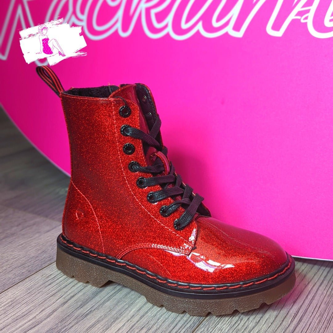 Red hot sale glitter boots