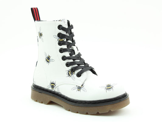 Justina White Bee - Rockamilly-Shoes-Vintage