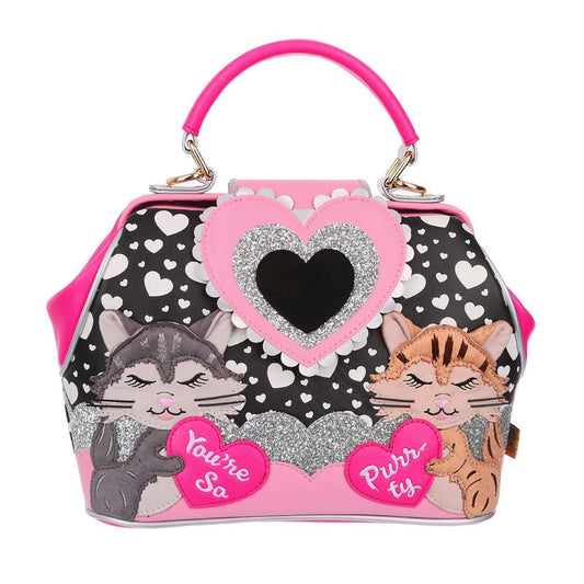 Kitty Cuddles Bag - Black - Rockamilly-Bags & Purses-Vintage