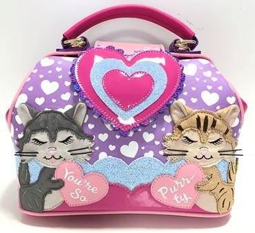 Kitty Cuddles Bag - Pink/Purple - Rockamilly-Bags & Purses-Vintage