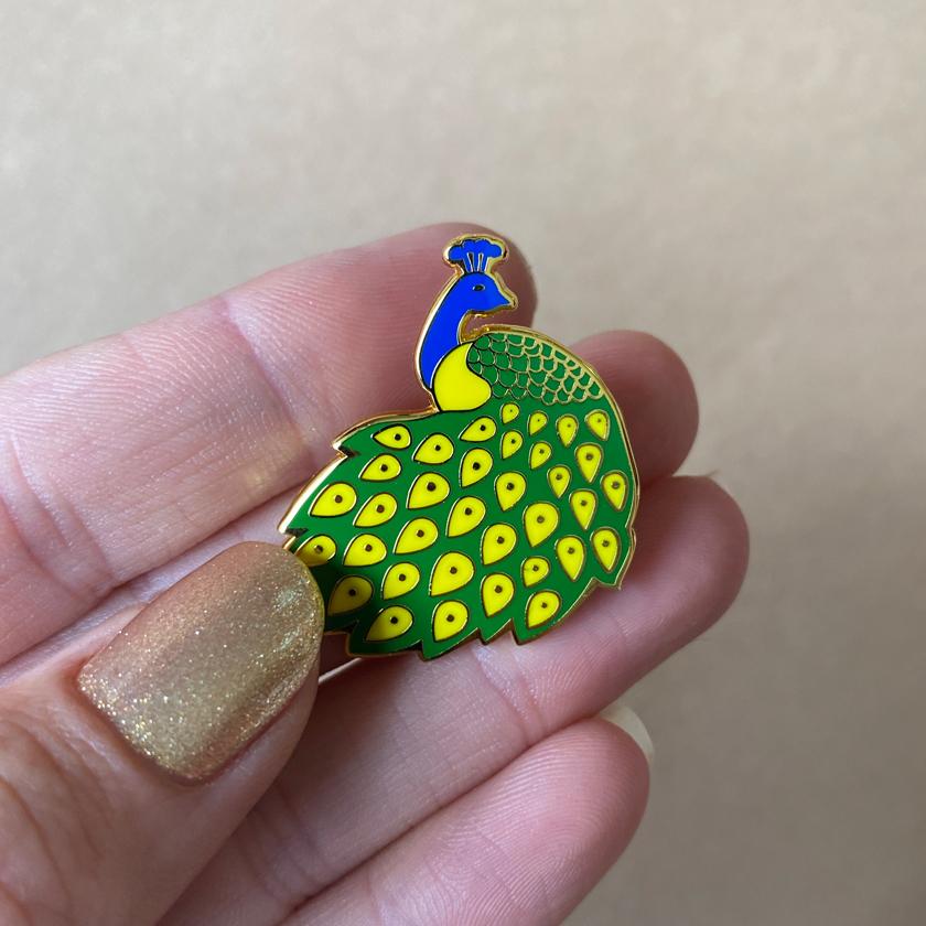 Le Peacock Royal Enamel Pin - Rockamilly-Jewellery-Vintage