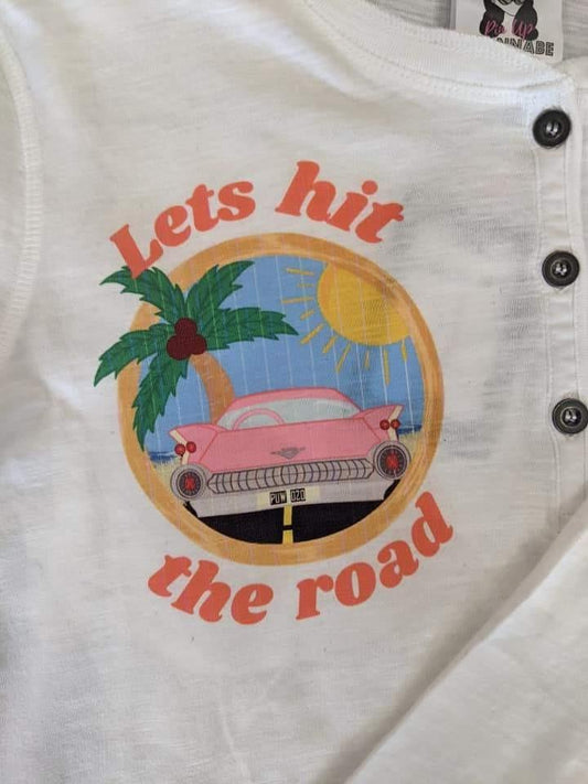 'Let's Hit The Road!' Long Sleeved Tee - Rockamilly-Tops-Vintage