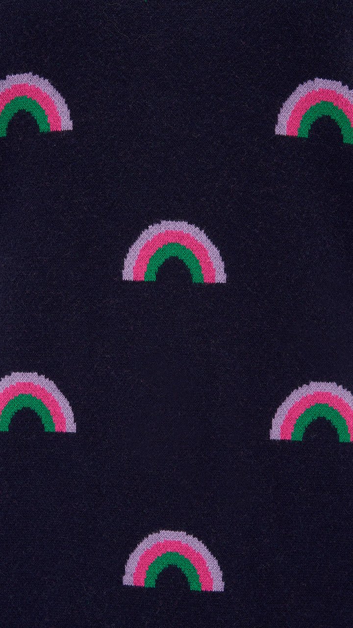 Lizzie Jumper - Navy Rainbow - Rockamilly-Knitwear-Vintage