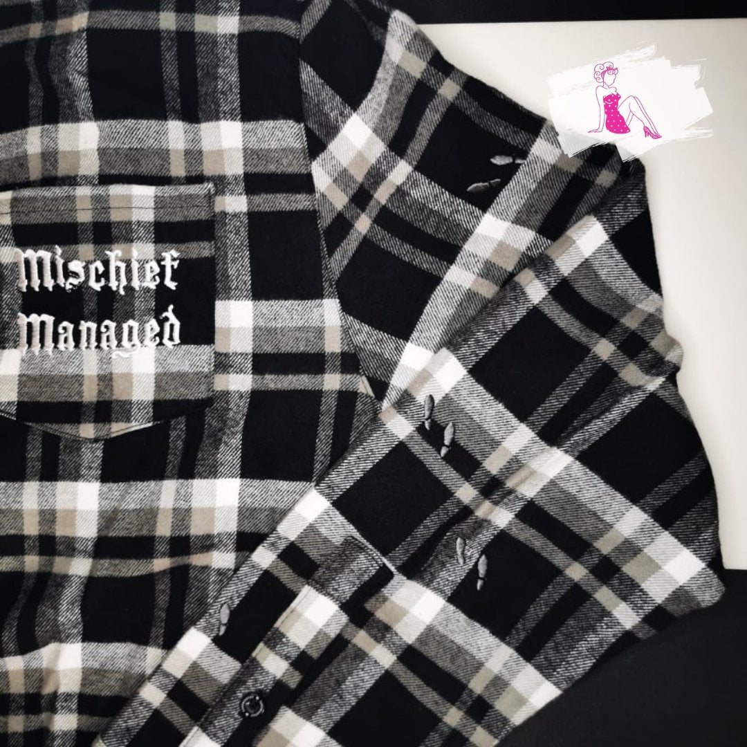 Mauraders Map Flannel - Rockamilly-Tops-Vintage