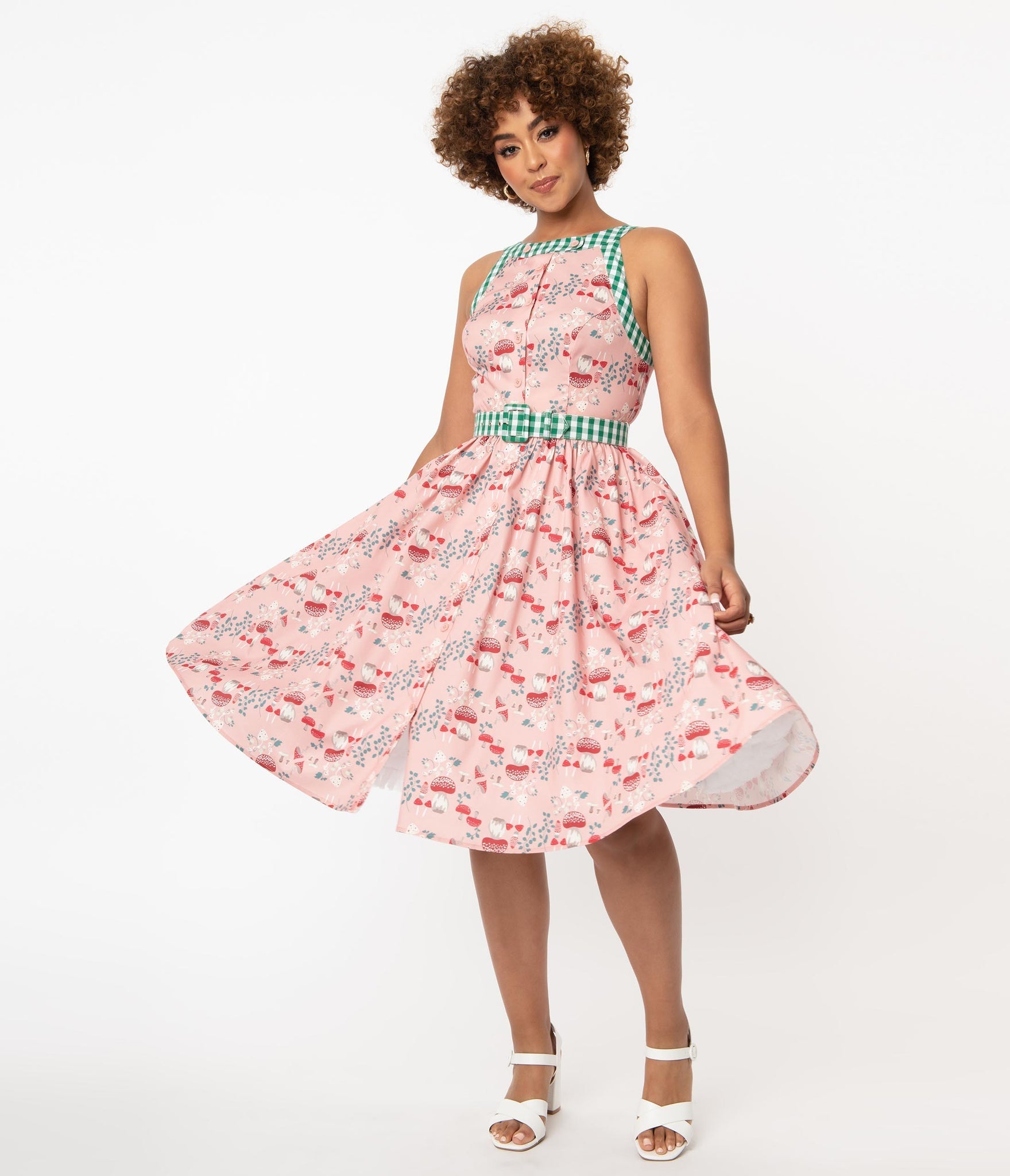 Maxine Mushroom Print Swing Dress - Rockamilly-Dresses-Vintage