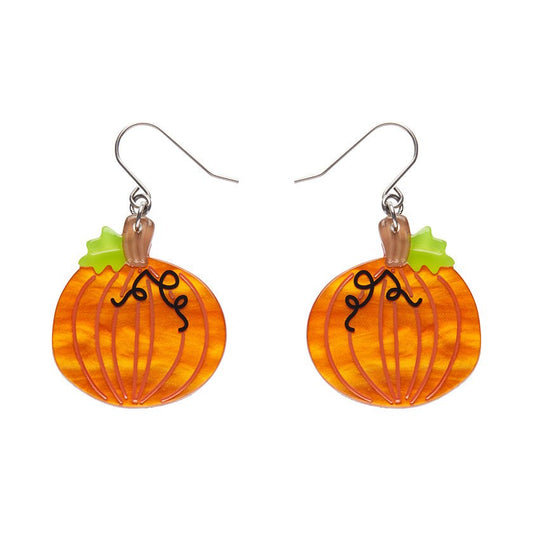 Midnight Magic Pumpkin Drop Earrings - Rockamilly-Jewellery-Vintage