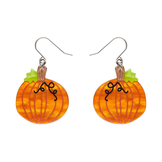 Midnight Magic Pumpkin Drop Earrings - Rockamilly-Jewellery-Vintage