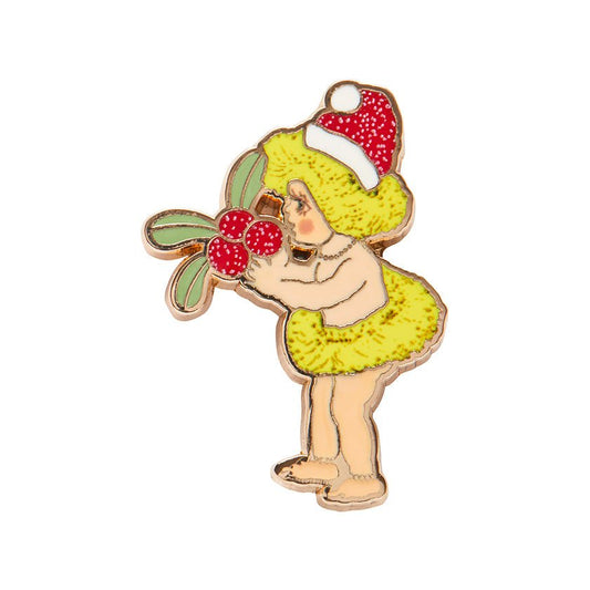 Native Berries Christmas Enamel Pin - Rockamilly-Jewellery-Vintage