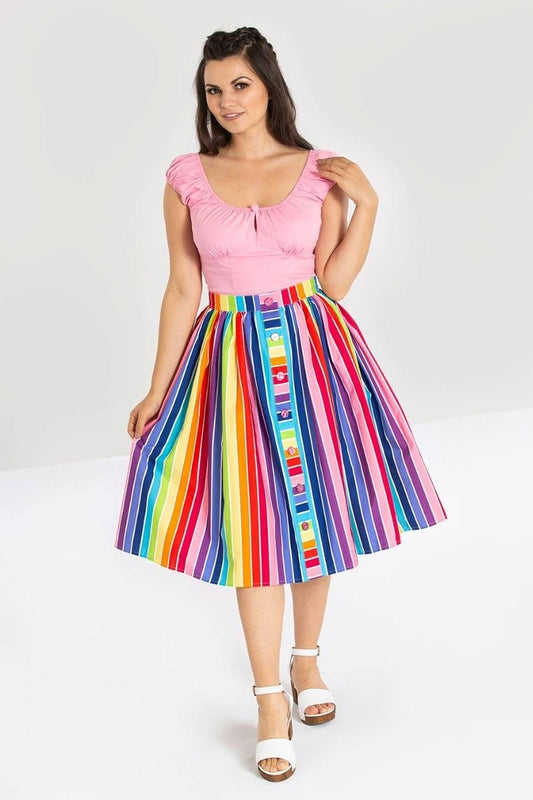 Over The Rainbow Skirt - Rockamilly-Skirts & Shorts-Vintage