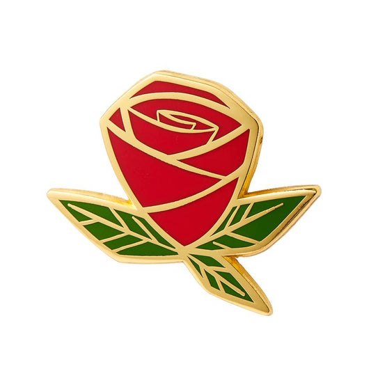 Painted Rose Enamel Pin - Rockamilly-Jewellery-Vintage