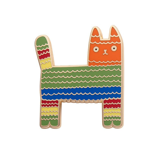 Piñata Cat Enamel Pin - Rockamilly-Jewellery-Vintage