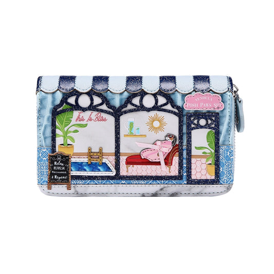 Posh Paws Spa Medium Ziparound Wallet - Rockamilly-Bags & Purses-Vintage