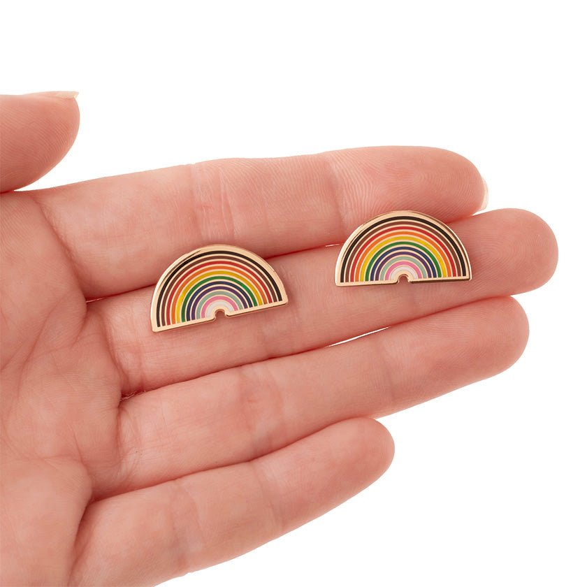 Progression Rainbow Enamel Earrings - Rockamilly-Jewellery-Vintage