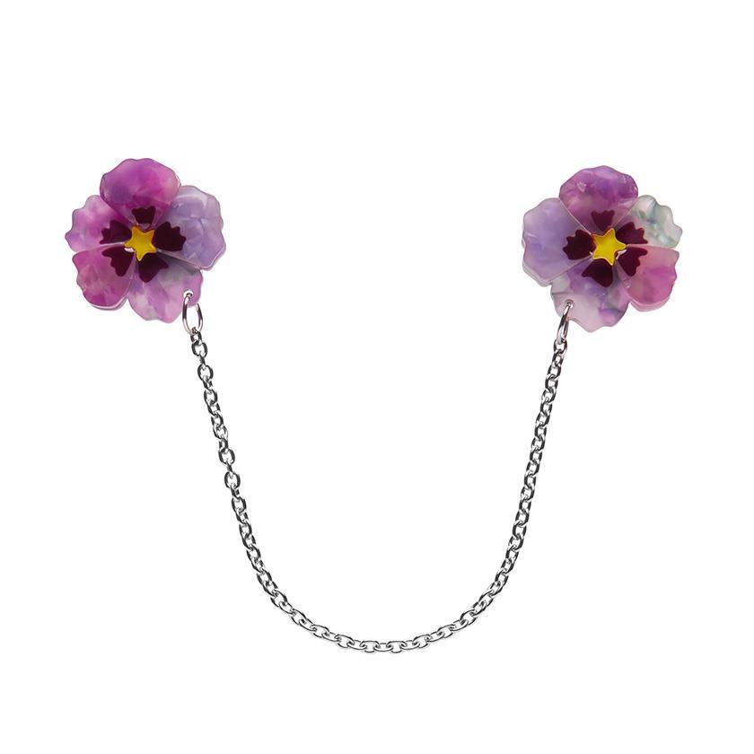 Purple Prose Cardigan Clips - Rockamilly-Jewellery-Vintage
