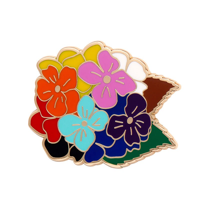 Rainbow Heartfelt Hydrangea Enamel Pin - Rockamilly-Jewellery-Vintage