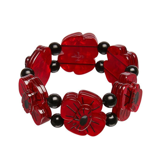 Remembrance Poppy Stretch Bracelet - Rockamilly-Accessories-Vintage