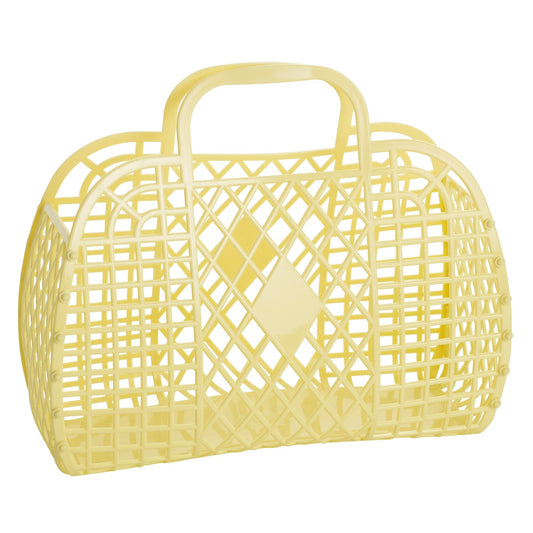 Retro Basket - Large Yellow - Rockamilly-Bags & Purses-Vintage