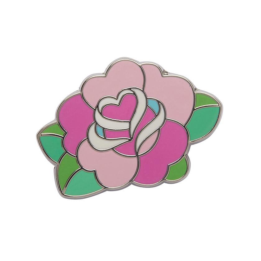 Roses are Red Enamel Pin - Rockamilly-Jewellery-Vintage
