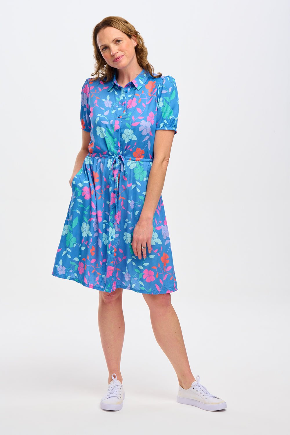 Salma Shirt Dress - Floral Vine - Rockamilly-Dresses-Vintage