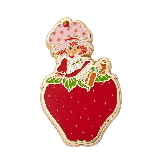 Sitting on a Strawberry Enamel Pin - Rockamilly-Jewellery-Vintage