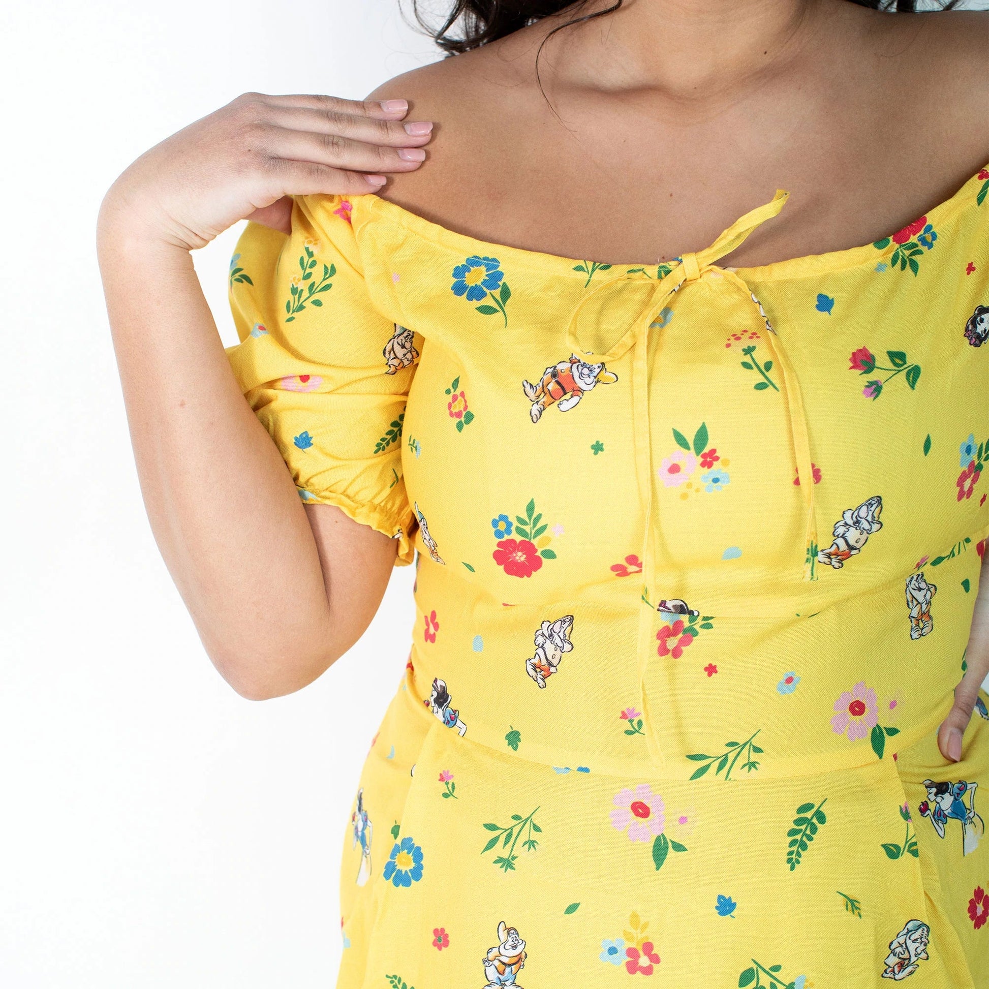 Snow White Puffy Sleeve Dress - Rockamilly-Tops-Vintage