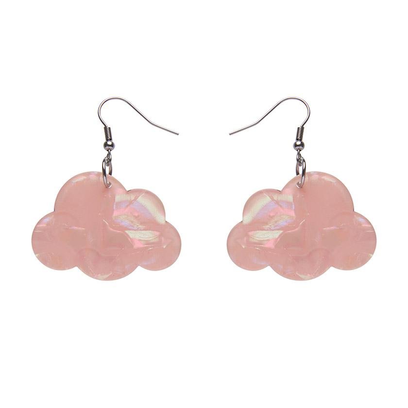 Solid Cloud Solid Iridescent Resin Drop Earrings - Pink - Rockamilly-Jewellery-Vintage