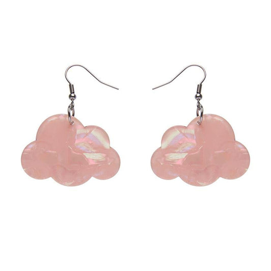 Solid Cloud Solid Iridescent Resin Drop Earrings - Pink - Rockamilly-Jewellery-Vintage