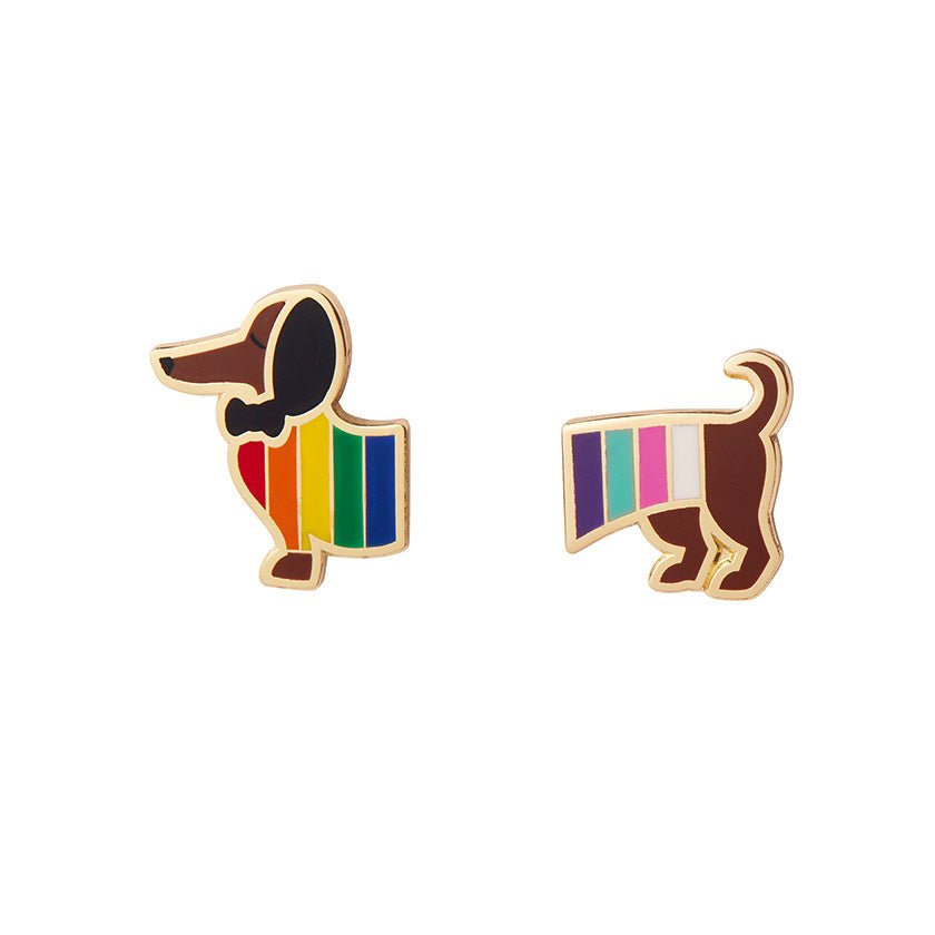 Spiffy the Supportive Dog Enamel Earrings - Rockamilly-Jewellery-Vintage