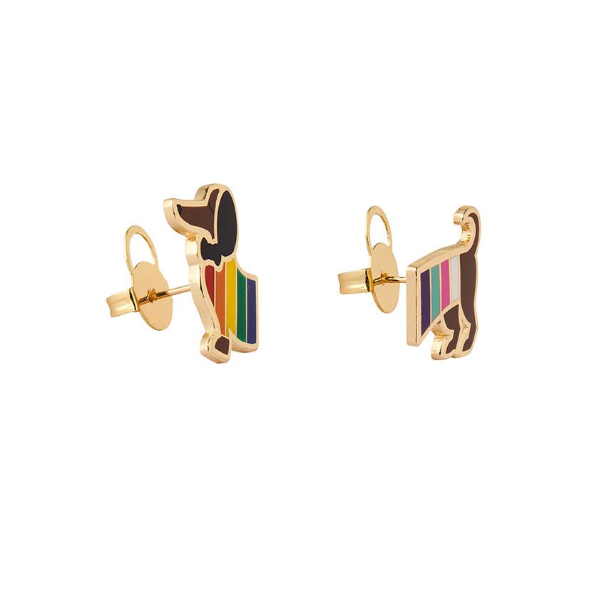 Spiffy the Supportive Dog Enamel Earrings - Rockamilly-Jewellery-Vintage